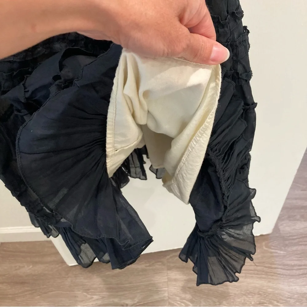 Anthropologie Odille black dress tiered ruffles whimsigoth special occasion - Picture 14 of 15